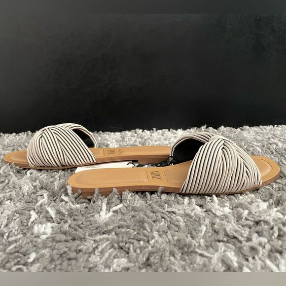 NWT Zara Knotted Fabric Flat Sandals - Picture 3 of 8